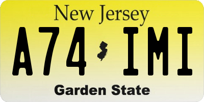 NJ license plate A74IMI