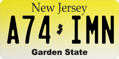 NJ license plate A74IMN