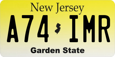NJ license plate A74IMR