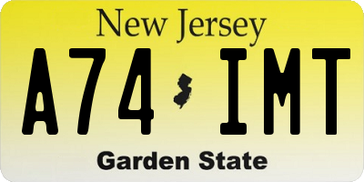 NJ license plate A74IMT