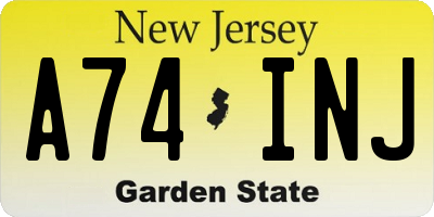 NJ license plate A74INJ