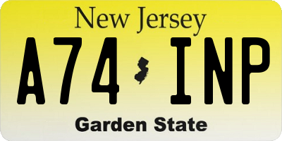NJ license plate A74INP