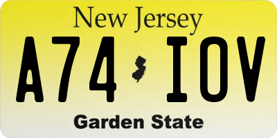 NJ license plate A74IOV
