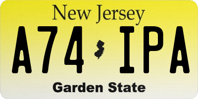 NJ license plate A74IPA