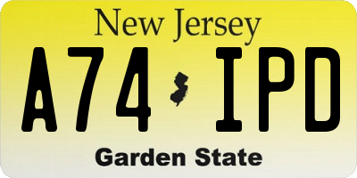 NJ license plate A74IPD
