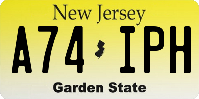 NJ license plate A74IPH