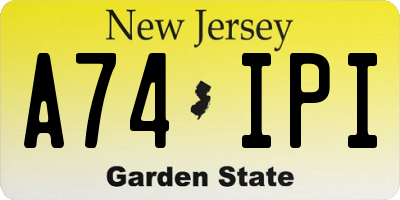 NJ license plate A74IPI