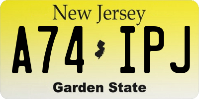 NJ license plate A74IPJ