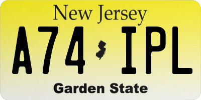 NJ license plate A74IPL