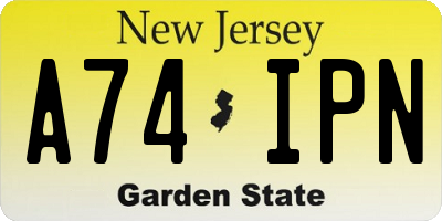 NJ license plate A74IPN