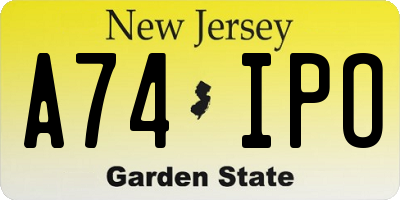 NJ license plate A74IPO