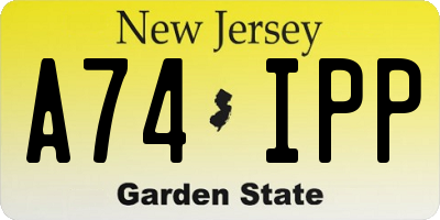 NJ license plate A74IPP
