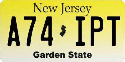 NJ license plate A74IPT