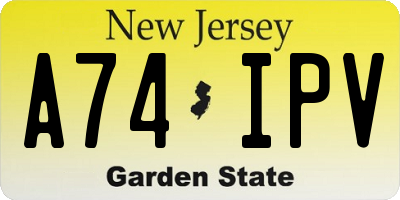 NJ license plate A74IPV