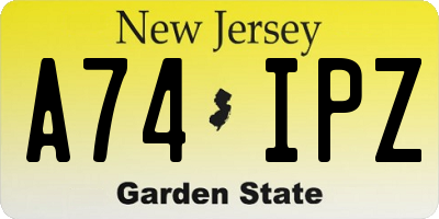 NJ license plate A74IPZ