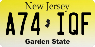 NJ license plate A74IQF