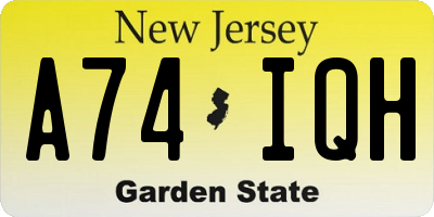 NJ license plate A74IQH