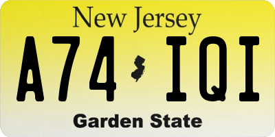 NJ license plate A74IQI