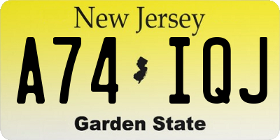 NJ license plate A74IQJ