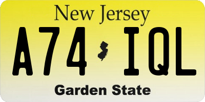 NJ license plate A74IQL
