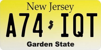 NJ license plate A74IQT