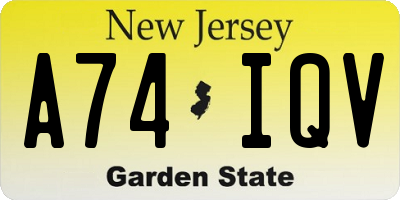 NJ license plate A74IQV
