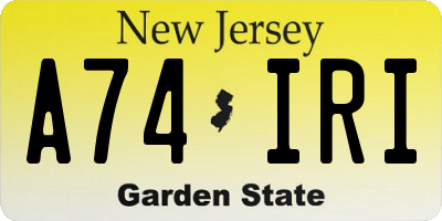 NJ license plate A74IRI