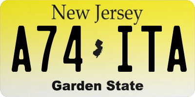 NJ license plate A74ITA