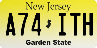 NJ license plate A74ITH
