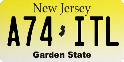 NJ license plate A74ITL