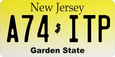 NJ license plate A74ITP