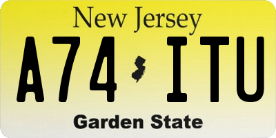 NJ license plate A74ITU