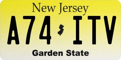 NJ license plate A74ITV