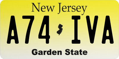 NJ license plate A74IVA