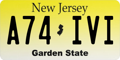 NJ license plate A74IVI