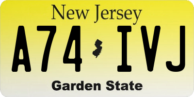 NJ license plate A74IVJ