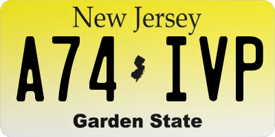 NJ license plate A74IVP