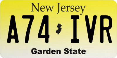 NJ license plate A74IVR