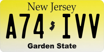 NJ license plate A74IVV