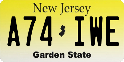 NJ license plate A74IWE