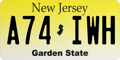 NJ license plate A74IWH