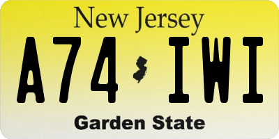 NJ license plate A74IWI