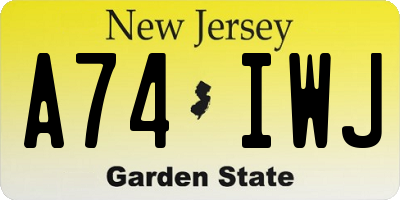 NJ license plate A74IWJ