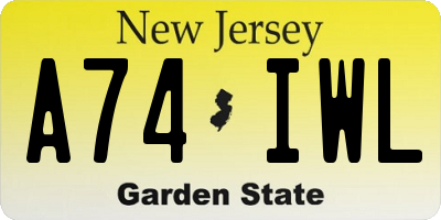 NJ license plate A74IWL