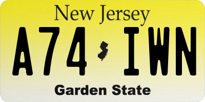 NJ license plate A74IWN