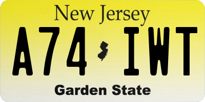 NJ license plate A74IWT