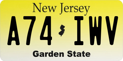 NJ license plate A74IWV
