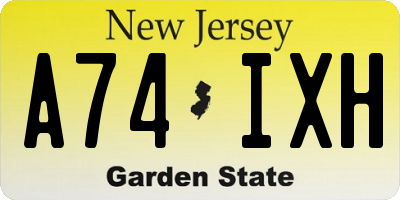 NJ license plate A74IXH