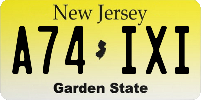 NJ license plate A74IXI