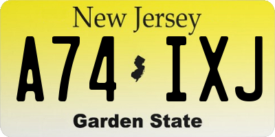 NJ license plate A74IXJ